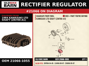 RECTIFIER REGULATOR OEM 21066-1055 diagram #21066 from 1984 KAWASAKI LTD SHAFT (ZN700-A1) | Old Bike Barn