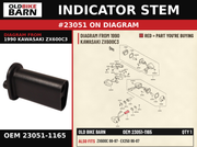 BRACKET-SIGNAL LAMP,R OEM 23051-1165 diagram #23051 from 1990 KAWASAKI ZX600C3 | Old Bike Barn