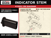 BRACKET-SIGNAL LAMP,R OEM 23051-1165 diagram #23051 from 1985 KAWASAKI NINJA® 600 (ZX600-A1) | Old Bike Barn
