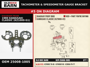 BRACKET,METER OEM 25008-1005 diagram #5 from 1980 KAWASAKI CLASSIC (KZ1000-G1) | Old Bike Barn