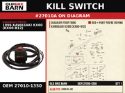 KILL SWITCH OEM 27010-1350 diagram #27010A from 1996 KAWASAKI KX60 (KX60-B12) | Old Bike Barn