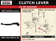 LEVER 1 OEM 29L-83912-01 diagram #4 from 1984 YAMAHA RZ350 | Old Bike Barn