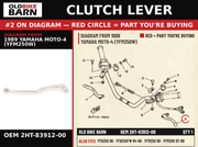LEVER 1 OEM 2HT-83912-00 diagram #2 from 1989 YAMAHA MOTO-4 (YFM250W) | Old Bike Barn