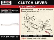 .LEVER 1 OEM 2HT-83912-00 diagram #2 from 1989 YAMAHA MOTO-4 (YFM350ERW) | Old Bike Barn