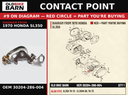 BREAKER L CONTACT OEM 30204-286-004 diagram #9 from 1970 HONDA SL350 | Old Bike Barn