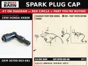 CAP ASSY., NOISE SUPPRESSOR (NICHIRIN) OEM 30700-063-681 diagram #7 from 1990 HONDA XR80R | Old Bike Barn