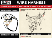 HARNESS,WIRE OEM 32100-333-000 diagram #5 from 1972 HONDA CB350F | Old Bike Barn