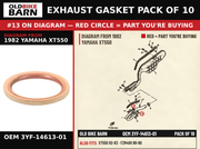 GASKET, EXHAUST PIPE (NAS) OEM 3YF-14613-01 diagram #13 from 1982 YAMAHA XT550 | Old Bike Barn