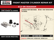 MASTER CYLINDER SET OEM 45530-MG9-951 diagram #13 from 1990 HONDA GL1500SE | Old Bike Barn