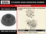 RUBBER, MOUNT 2 OEM 4U8-1112G-00 diagram #23 from 1981 YAMAHA XJ750R | Old Bike Barn