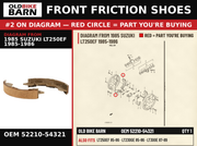 FRONT FRICTION SHOES OEM 52210-54321 diagram #2 from 1985 SUZUKI LT250EF 1985-1986 | Old Bike Barn