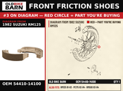 SHOE,BRAKE OEM 54410-14100 diagram #3 from 1982 SUZUKI RM125 | Old Bike Barn
