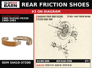 REAR FRICTION SHOES OEM 54410-37200 diagram #3 from 1980 SUZUKI PE250 1980-1981 | Old Bike Barn