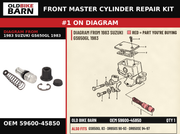 FRONT MASTER CYLINDER REPAIR KIT OEM 59600-45850 diagram #1 from 1983 SUZUKI GS650GL 1983 | Old Bike Barn