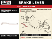 BRAKE LEVER OEM 59V-83922-00 diagram #10 from 1986 YAMAHA MOTO-4 (YFM225S) | Old Bike Barn