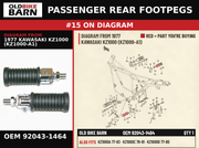 PIN OEM 92043-1464 diagram #15 from 1977 KAWASAKI KZ1000 (KZ1000-A1) | Old Bike Barn
