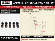 SEAL-OIL,RVC2-5.5X8.5 OEM 92049-1062 diagram #92049 from 1986 KAWASAKI KLT185 (KLT185-A1) | Old Bike Barn