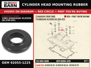 RING-O,HEAD COVER BOL OEM 92055-1225 diagram #92055 from 1985 KAWASAKI KLR250 (KL250-D2) | Old Bike Barn