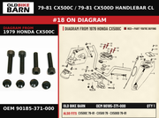 79-81 CX500C / 79-81 CX500D HANDLEBAR CL OEM 90185-371-000 diagram #18 from 1979 HONDA CX500C | Old Bike Barn