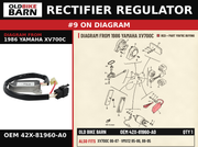RECTIFIER REGULATOR OEM 42X-81960-A0 diagram #9 from 1986 YAMAHA XV700C | Old Bike Barn
