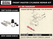 FRONT MASTER CYLINDER REPAIR KIT OEM 59600-04810 diagram #1 from 1987 SUZUKI LT230E | Old Bike Barn
