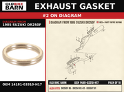 EXHAUST GASKET OEM 14181-03310-H17 diagram #2 from 1985 SUZUKI DR250F | Old Bike Barn