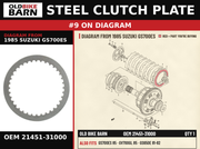 STEEL CLUTCH PLATE OEM 21451-31000 diagram #9 from 1985 SUZUKI GS700ES | Old Bike Barn