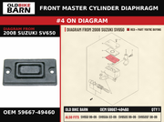 FRONT MASTER CYLINDER DIAPHRAGM OEM 59667-49460 diagram #4 from 2008 SUZUKI SV650 | Old Bike Barn
