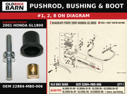 PUSHROD, BUSHING & BOOT OEM 22884-MB0-006 diagram #1, 2, 8 from 2001 HONDA GL1800 | Old Bike Barn