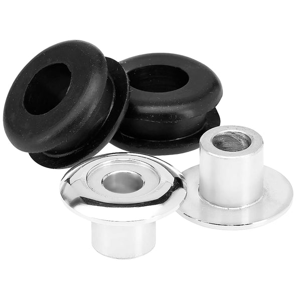 Set of 2 Aluminum Tophats and Rubber Grommets