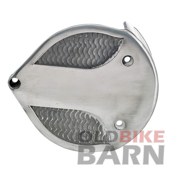 Fish Scale Air Cleaner Cover for S&S Super E/G - Semi Polished