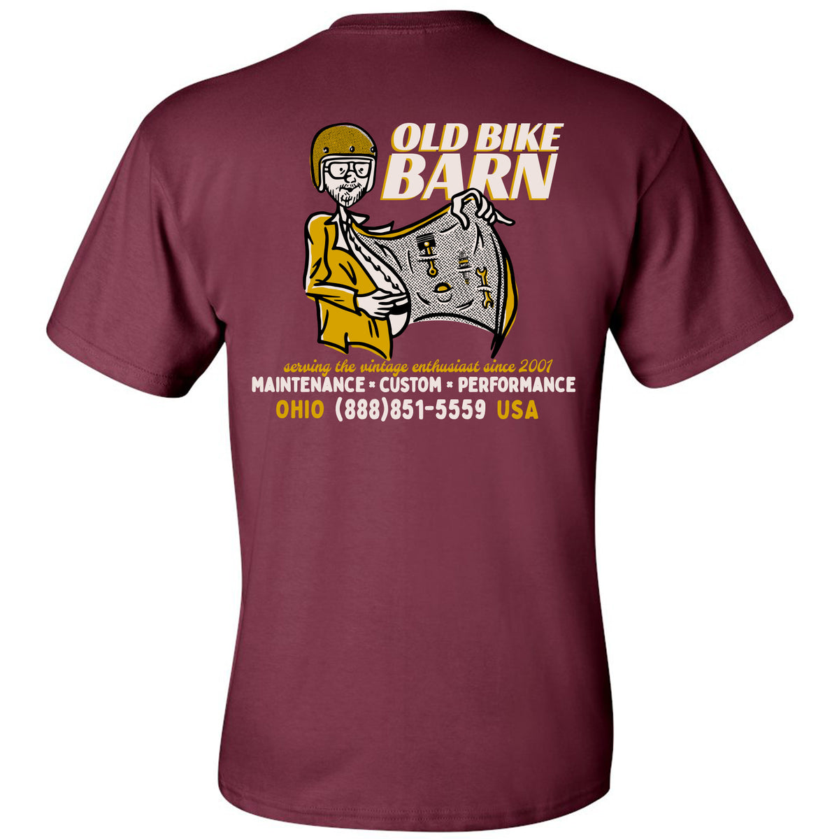 Motorcycle Vintage Parts Slinger T-Shirt Maroon