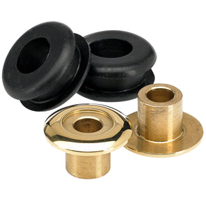 Set of 2 Brass Tophats and Rubber Grommets