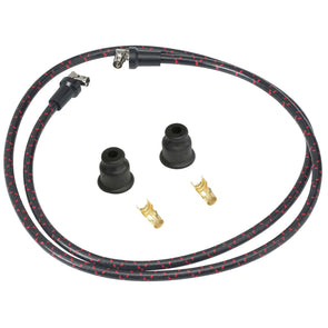 7mm Cloth Spark Plug Wire Kit - Black with Red Tracers