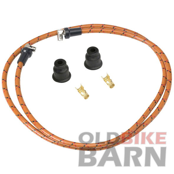 7mm Cloth Spark Plug Wire Kit - Oak with Red & Black Tracers