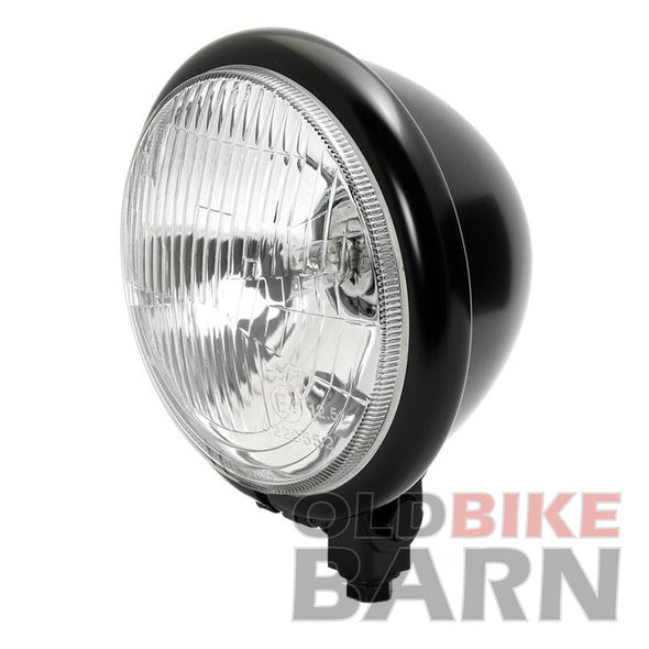 Satin Black Bates Style Headlight 5-3/4"